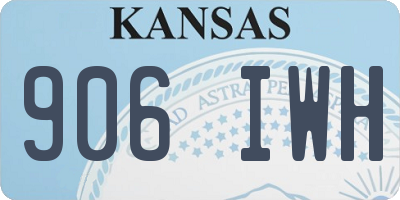 KS license plate 906IWH