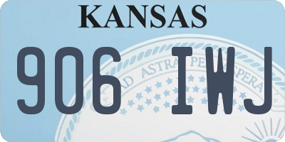 KS license plate 906IWJ