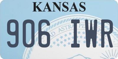 KS license plate 906IWR