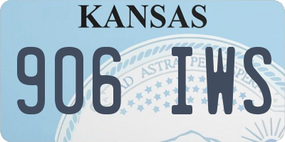 KS license plate 906IWS