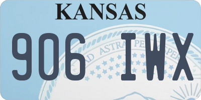KS license plate 906IWX