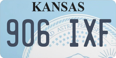 KS license plate 906IXF
