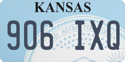 KS license plate 906IXQ