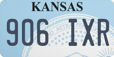 KS license plate 906IXR