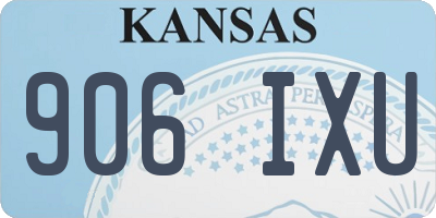 KS license plate 906IXU