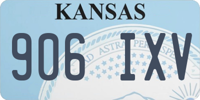 KS license plate 906IXV