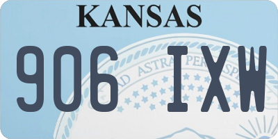 KS license plate 906IXW