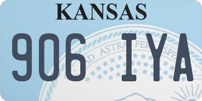 KS license plate 906IYA