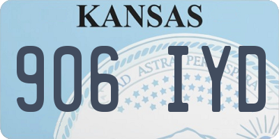 KS license plate 906IYD