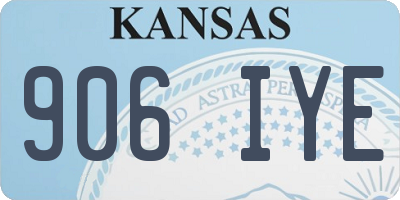 KS license plate 906IYE
