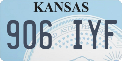 KS license plate 906IYF