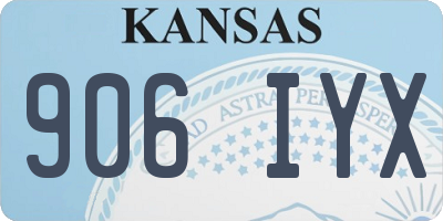 KS license plate 906IYX