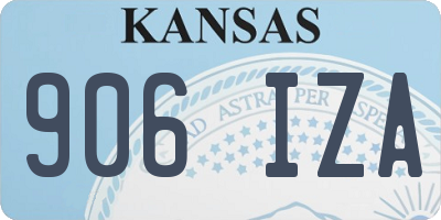 KS license plate 906IZA