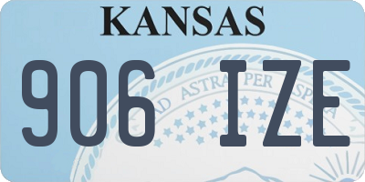 KS license plate 906IZE
