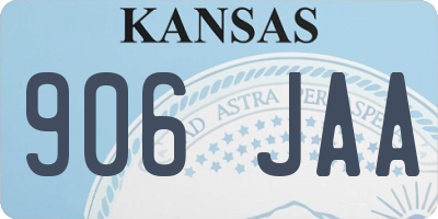 KS license plate 906JAA