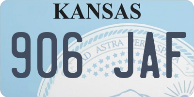 KS license plate 906JAF