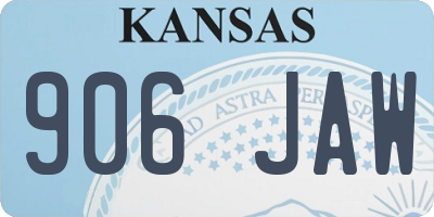 KS license plate 906JAW