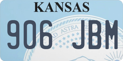 KS license plate 906JBM