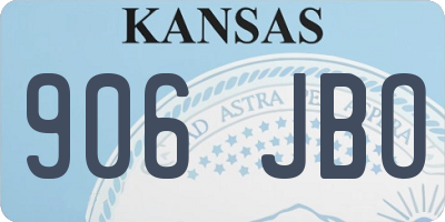 KS license plate 906JBO