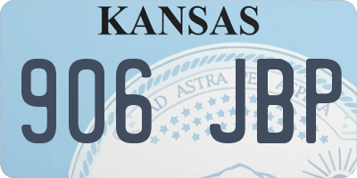 KS license plate 906JBP