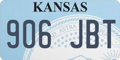 KS license plate 906JBT