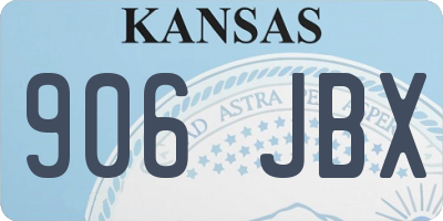 KS license plate 906JBX