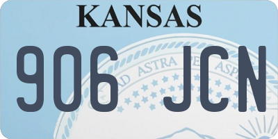 KS license plate 906JCN