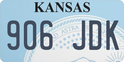 KS license plate 906JDK