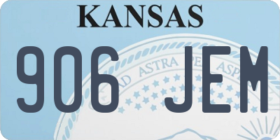 KS license plate 906JEM
