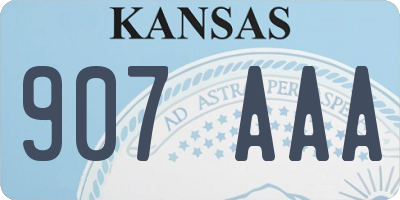 KS license plate 907AAA