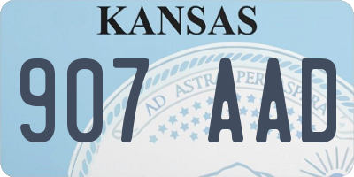 KS license plate 907AAD