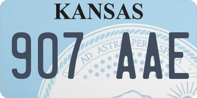 KS license plate 907AAE