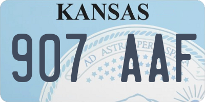 KS license plate 907AAF