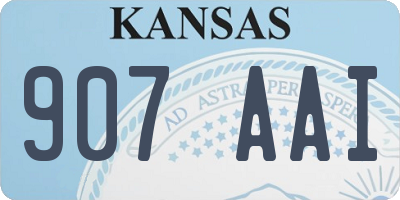 KS license plate 907AAI