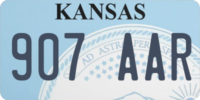 KS license plate 907AAR