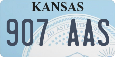 KS license plate 907AAS