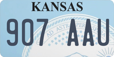 KS license plate 907AAU