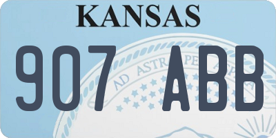 KS license plate 907ABB