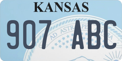 KS license plate 907ABC