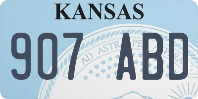 KS license plate 907ABD