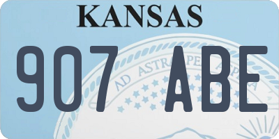 KS license plate 907ABE