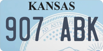 KS license plate 907ABK