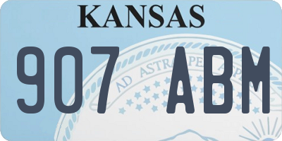 KS license plate 907ABM