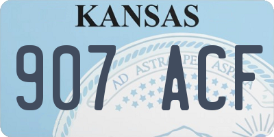 KS license plate 907ACF