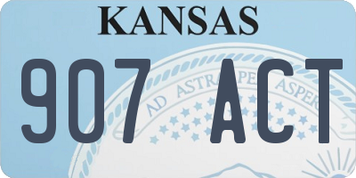 KS license plate 907ACT