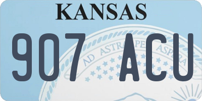KS license plate 907ACU