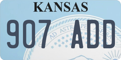 KS license plate 907ADD