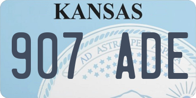 KS license plate 907ADE