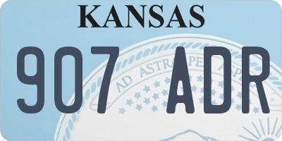 KS license plate 907ADR