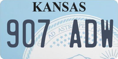 KS license plate 907ADW